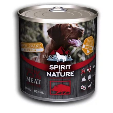 Spirit of Nature kutyakonzerv Vaddisznó 800g /db